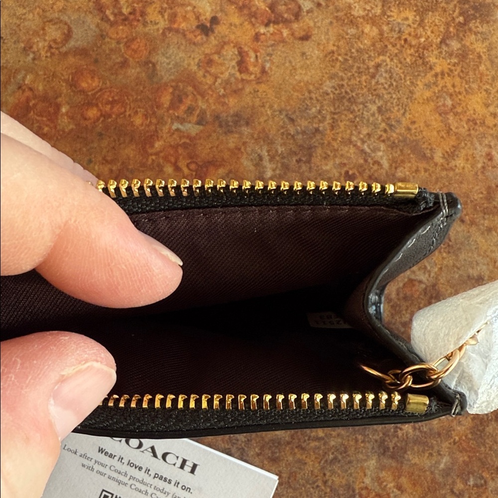 Coach Black and Red Cherry Print Card Holder - Picture 4 of 4